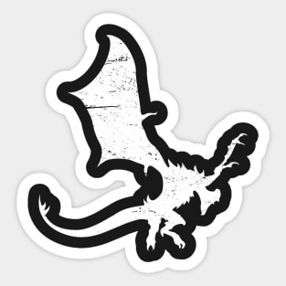 Distressed Fantasy Dragon Silhouette Sticker